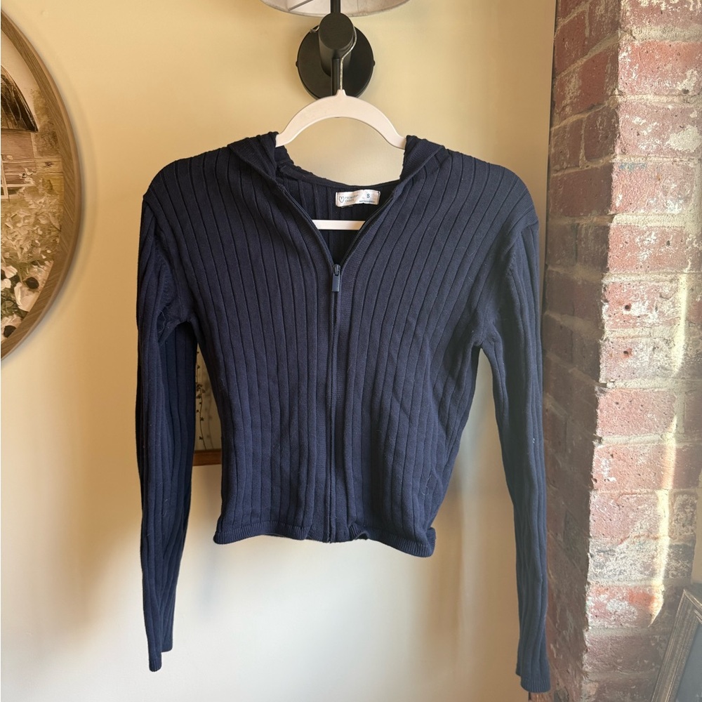 Primark Dark Blue Ribbed Women's Hoodie